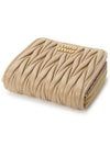 Matelasse Logo Zip Around Half Wallet Sand Beige - MIU MIU - BALAAN 4