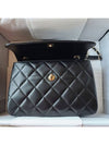 Gold Plated CC Top Handle Flap Small Tote Bag Black - CHANEL - BALAAN 9