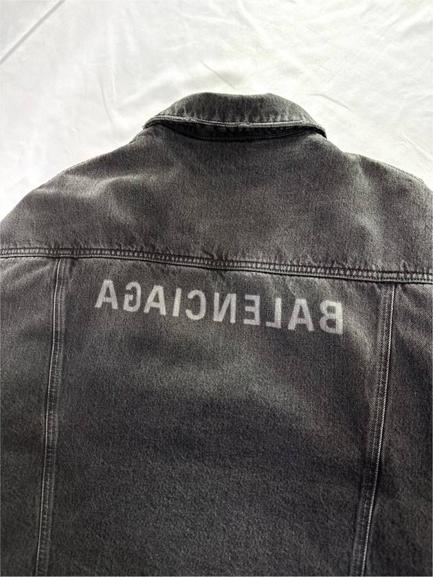 52 Men s Embroidered Japanese Mirror Padded Denim Jacket Dark Gray - BALENCIAGA - BALAAN 10