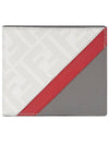 FF Logo Fabric Half Wallet Grey - FENDI - BALAAN 1