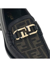 FF O Rock Fabric Leather Loafers Black Brown - FENDI - BALAAN 9