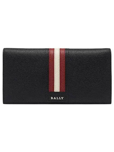 Taliro Three Stripes Logo Long Wallet Black - BALLY - BALAAN 1