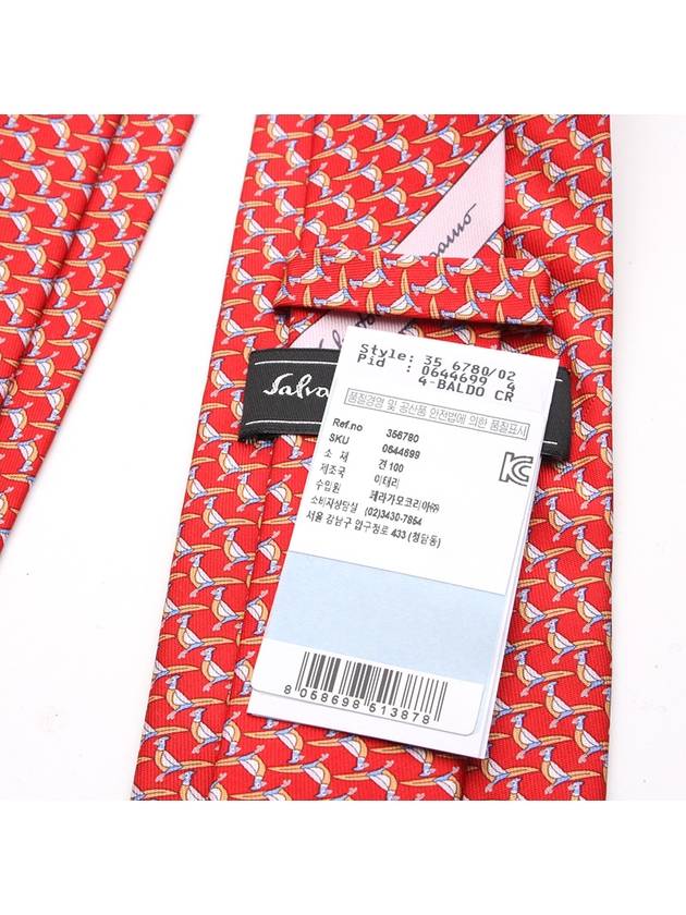 Ferragamo red pattern silk tie - SALVATORE FERRAGAMO - BALAAN 3