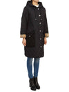 Women's Diamond Quilted Hoodie Single Coat Black - BURBERRY - BALAAN 7