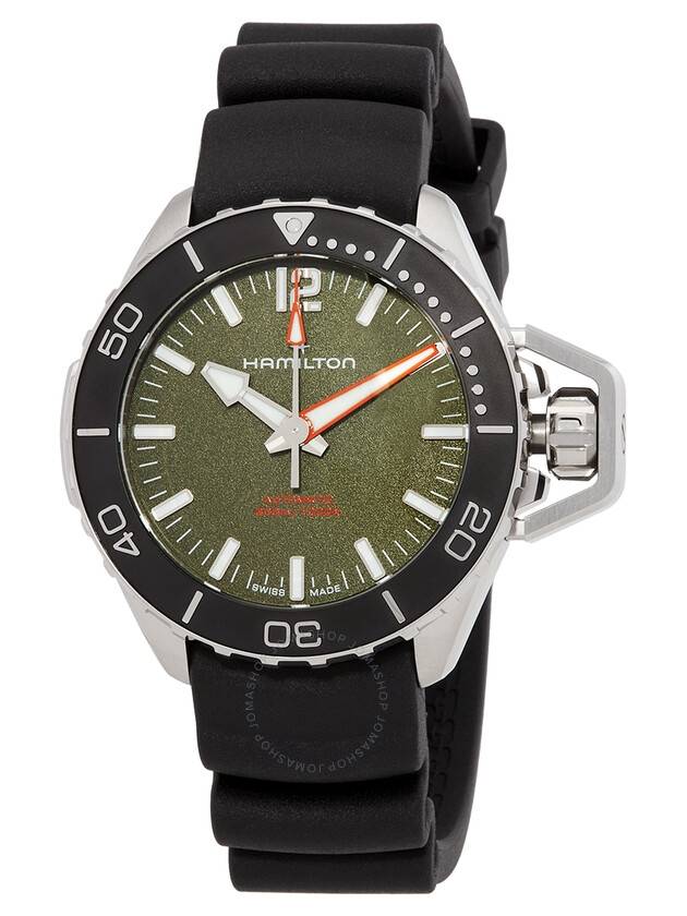 Hamilton Khaki Navy Frogman Automatic Green Dial Men's Watch H77455360 - HAMILTON - BALAAN 1