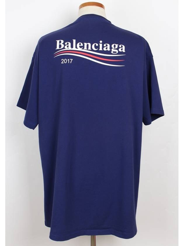 Wave Logo 2017 Short Sleeve T Shirt Blue S 100 105 - BALENCIAGA - BALAAN 4