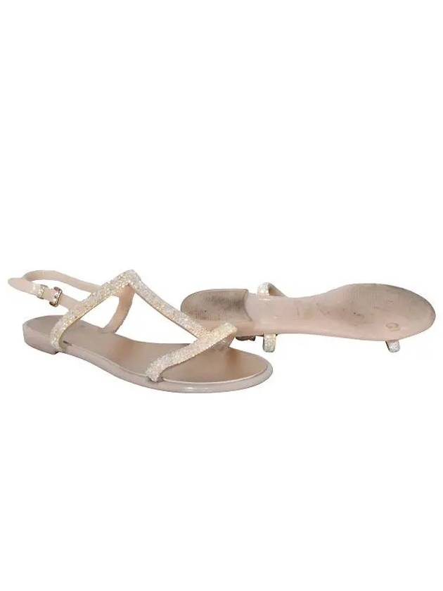 TEEZER Beige Color Beaded Women s Jelly Sandals - STUART WEITZMAN - BALAAN 2