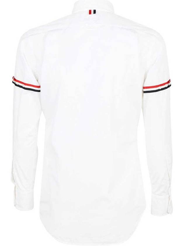 Men's Poplin Grosgrain Armband Classic Long Sleeve Shirt White - THOM BROWNE - BALAAN 3