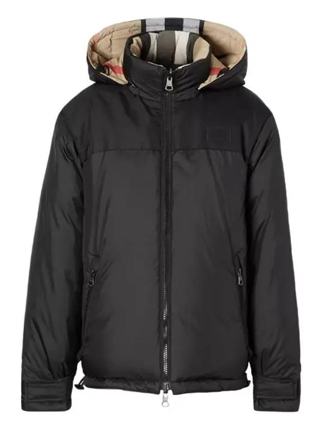 Reversible Recycled Nylon Redown Puffer Padded Archive Beige Black - BURBERRY - BALAAN.