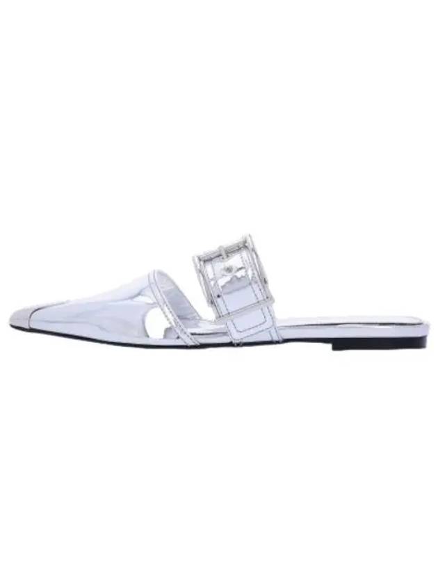 Punk Buckle Strap Mule Silver Shoes - ALEXANDER MCQUEEN - BALAAN 1