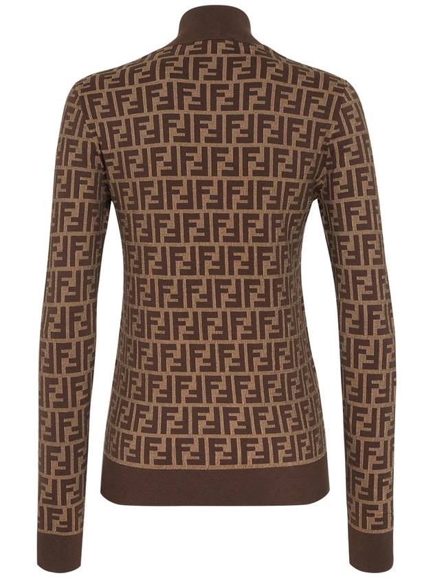 FF Cotton Turtleneck Brown - FENDI - BALAAN 4