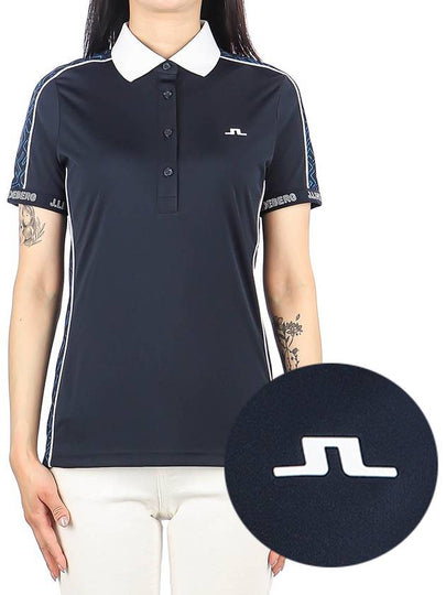 Women's Damai DAMAI Polo Short Sleeve T-Shirt Navy - J.LINDEBERG - BALAAN 2