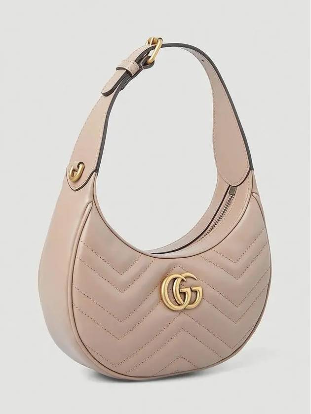 GG Marmont Half Moon Mini Bag Beige - GUCCI - BALAAN 3