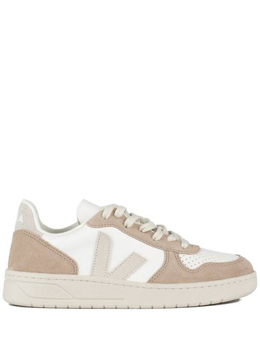 Veja V-10 Leather White Natural Sahara - VEJA - BALAAN 1