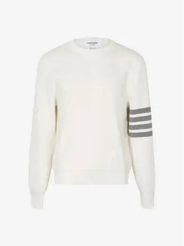 4 Bar Armband Milano Stitch Knit Top White - THOM BROWNE - BALAAN 3