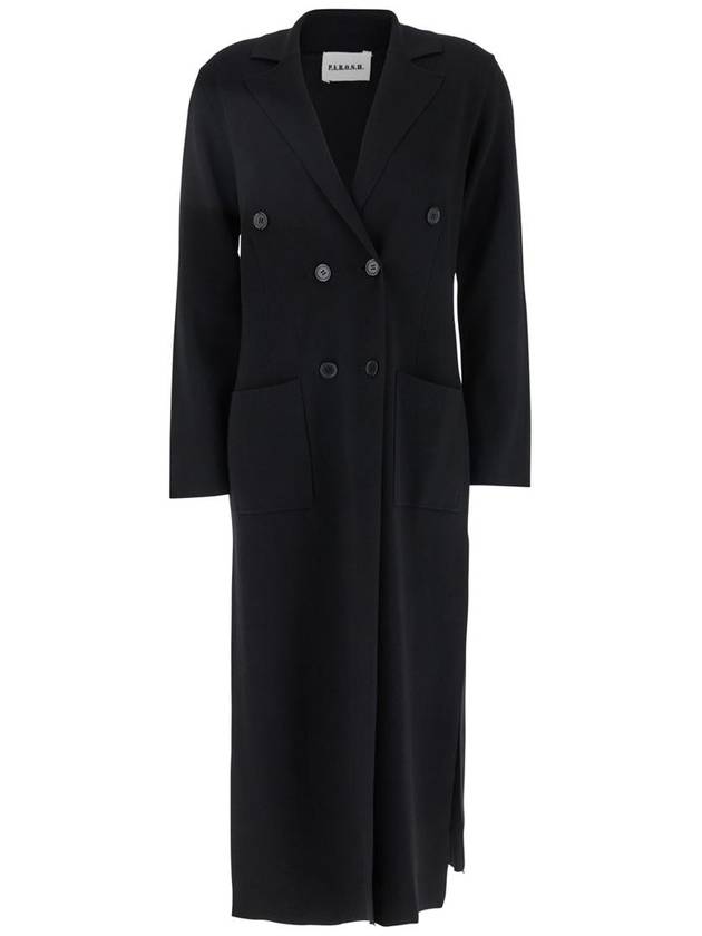 Black Long Jacket With Classic Lapels In Viscose Blend Woman - P.A.R.O.S.H. - BALAAN 1