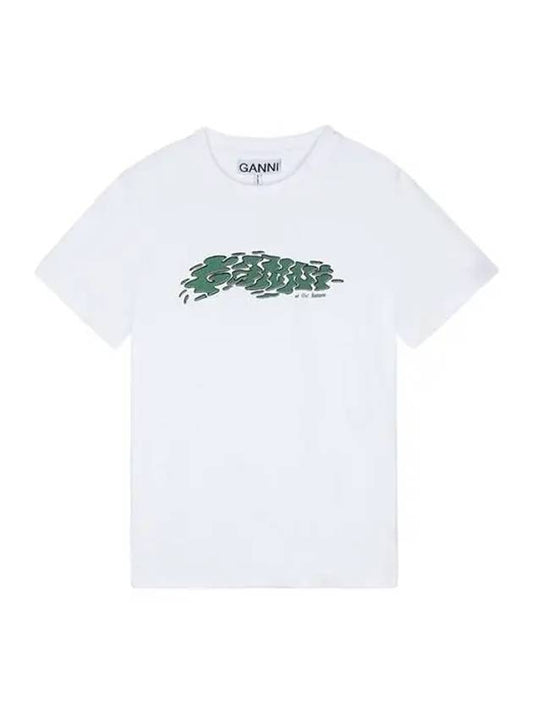 Heavy Jersey Relaxed Logo Short Sleeve T-Shirt White - GANNI - BALAAN 2