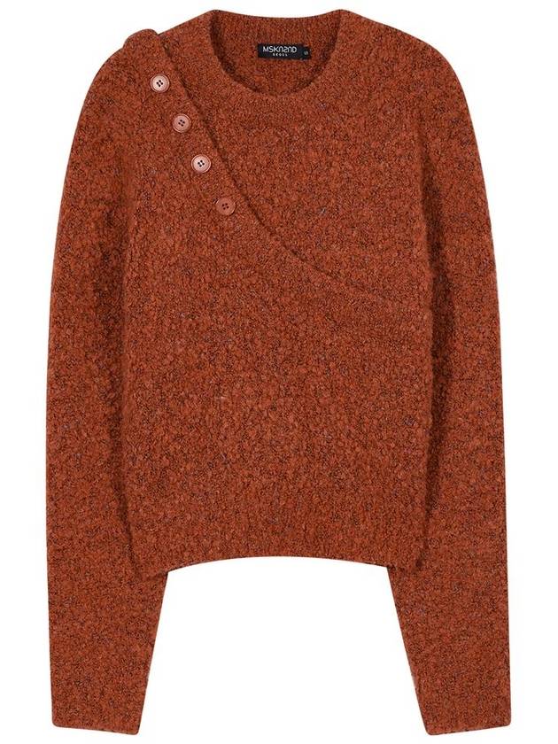 Asymmetric layered neck crop sweater orange brown - MSKN2ND - BALAAN 3