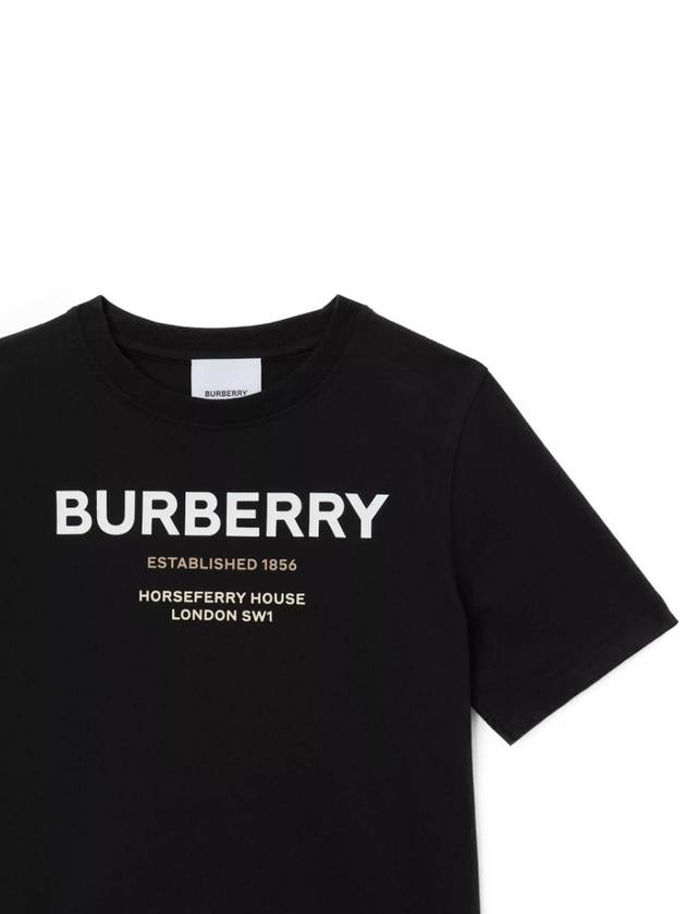 24 Black crew neck T shirt with logo 8064569130828 N BURBE A1189 - BURBERRY - BALAAN 4