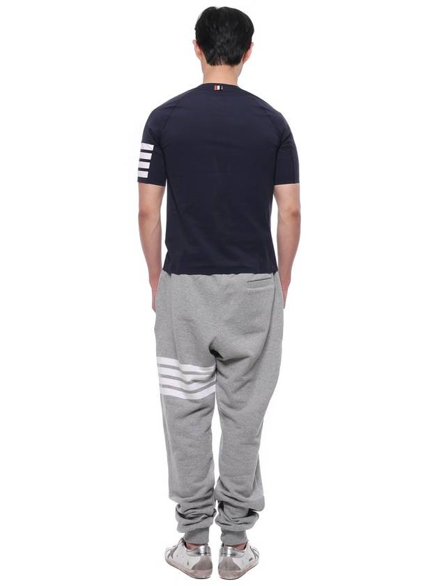 4-Bar Stripe Crew Neck Short Sleeve T-Shirt Navy - THOM BROWNE - BALAAN 6