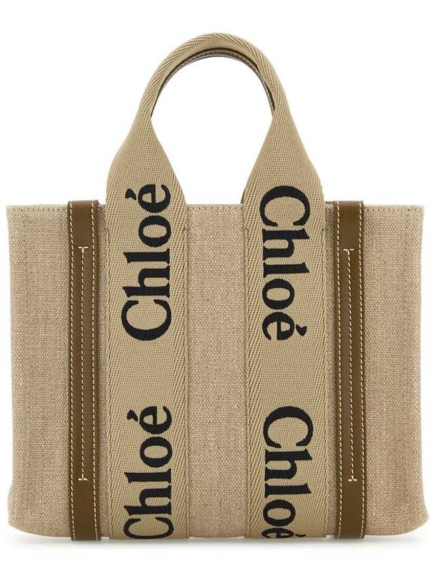 Woody Logo Small Tote Bag Brown Beige - CHLOE - BALAAN 4