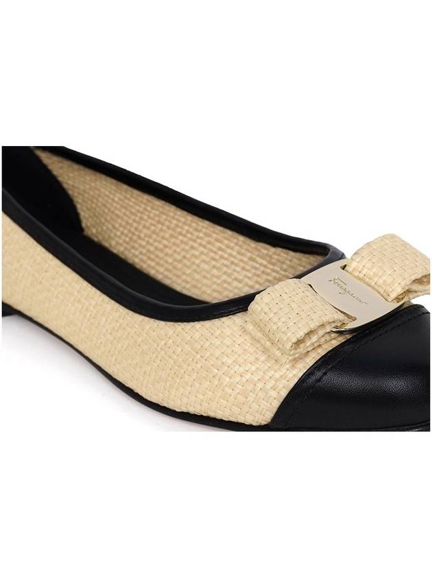 Black Natural Crochet Varina Ballerina Flat VARINA 764305 - SALVATORE FERRAGAMO - BALAAN 6