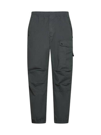 Logo Twill Cotton Cargo Track Pants Musk Green - STONE ISLAND - BALAAN 2