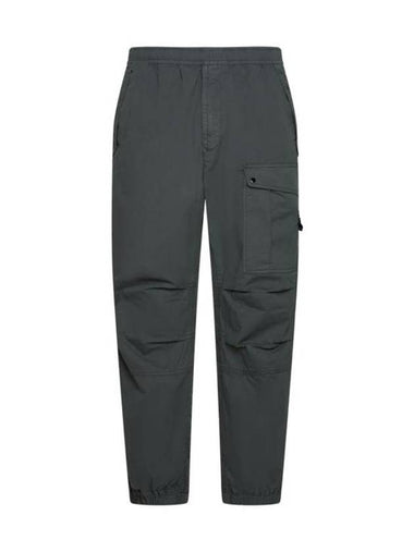 Logo Twill Cotton Cargo Track Pants Musk Green - STONE ISLAND - BALAAN 1