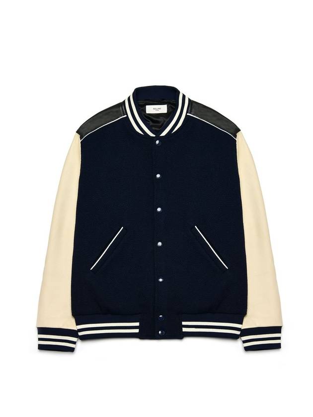 Teddy Wool Bomber Jacket Navy - ROLLING STUDIOS - BALAAN 2