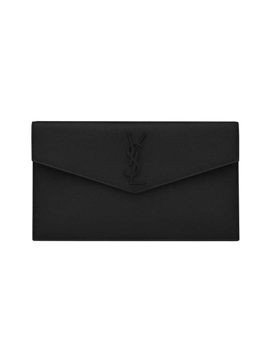 Uptown Grande Poudre Clutch Bag Black - SAINT LAURENT - BALAAN 1