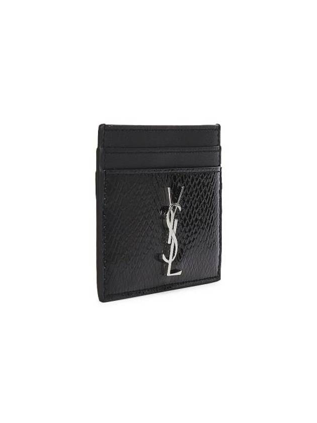 Cassandre Logo Card Wallet Black - SAINT LAURENT - BALAAN 3