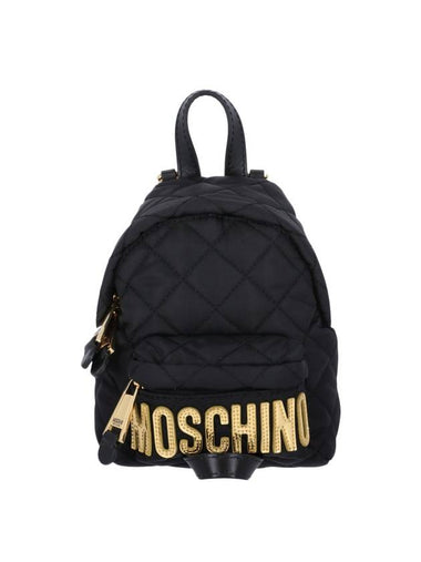 logo quilted backpack black - MOSCHINO - BALAAN 1