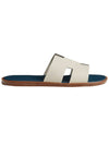 Men's Izmir Sandals Calfskin Absong White Navy - HERMES - BALAAN 8