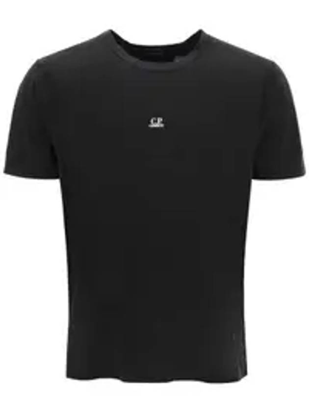 Logo Print Short Sleeve T-Shirt Black - CP COMPANY - BALAAN 1