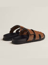 Chypre H Logo Calfskin Sandals Brown - HERMES - BALAAN 5