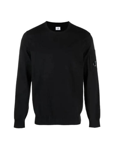 Lens Wappen Cotton Knit Top Black - CP COMPANY - BALAAN 1