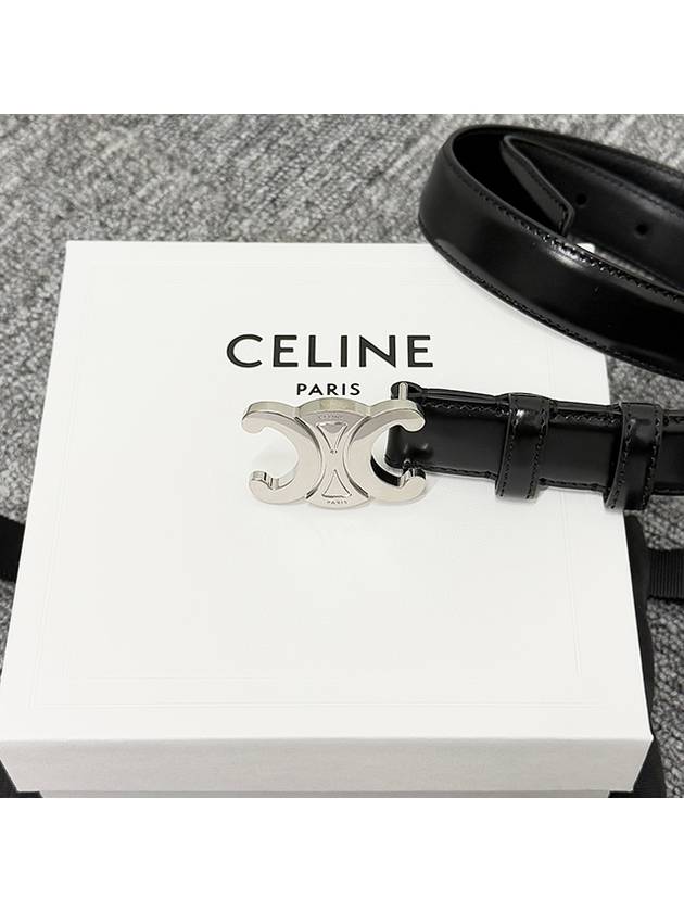 Triomphe Taurillon Medium Leather Belt Black - CELINE - BALAAN 3