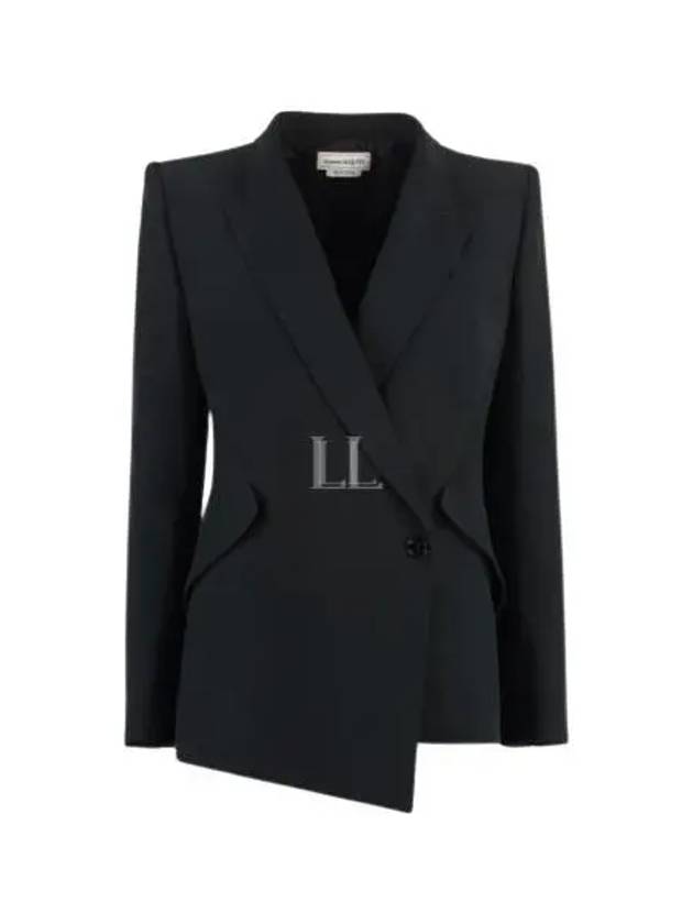 Women's Crepe Blazer Jacket Black - ALEXANDER MCQUEEN - BALAAN 2