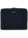 Men's Logo Patch Clutch Bag Black - BALENCIAGA - BALAAN.