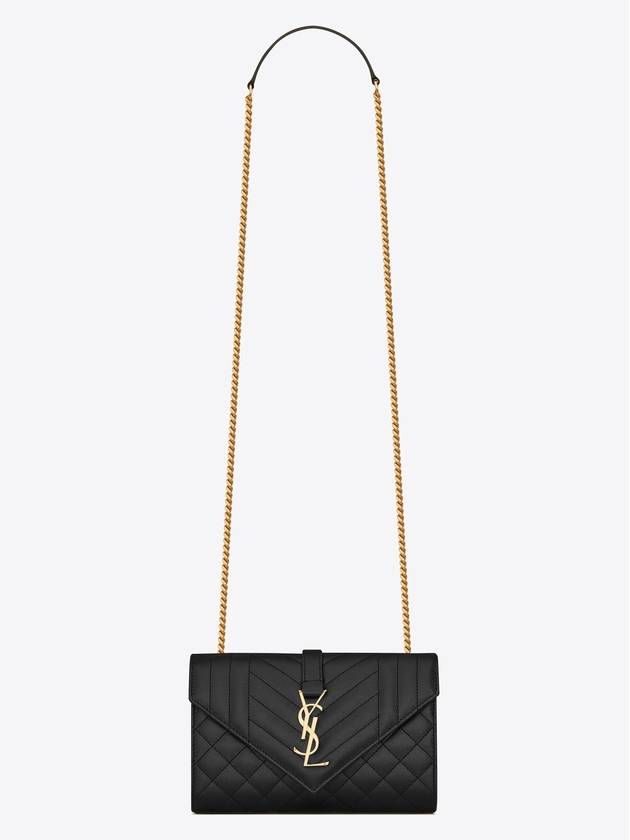 Matelasse Envelope Small Shoulder Bag Black - SAINT LAURENT - BALAAN 2