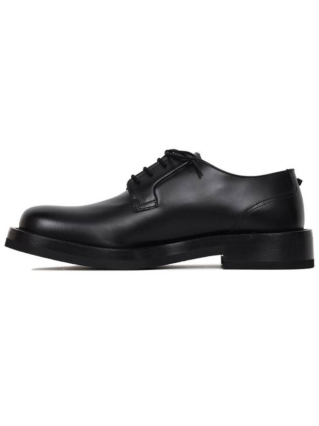 Men's Rockstud Essential Leather Derby Black - VALENTINO - BALAAN.