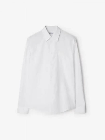 EKD Embroidered Cotton Long Sleeve Shirt White - BURBERRY - BALAAN 2