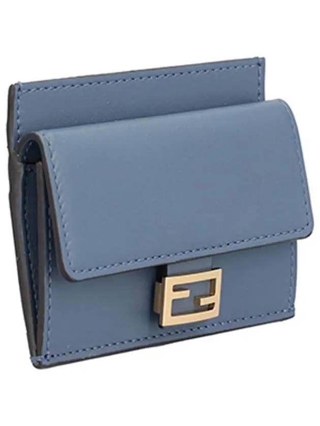 FF Baguette Flap Card Wallet Blue - FENDI - BALAAN 5