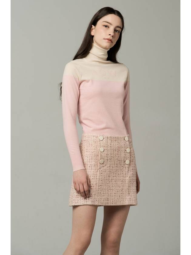 PREMIUM TWEED DOUBLE BUTTON SKIRTPINK - AOW - BALAAN 1