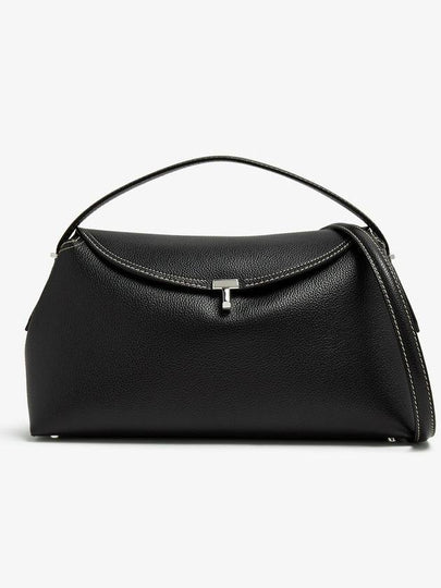 T Lock Grain Top Handle Tote Bag Black - TOTEME - BALAAN 2