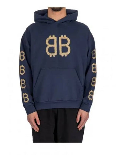 Crypto Medium Fit Hoodie Blue - BALENCIAGA - BALAAN 2