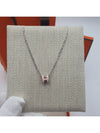 Mini Pop H Pendant Silver Necklace Rose Dragee - HERMES - BALAAN 4