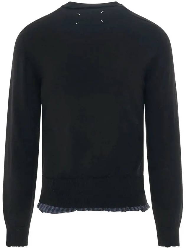 Men's Layered Striped Wool Knit Top Black - MAISON MARGIELA - BALAAN 4