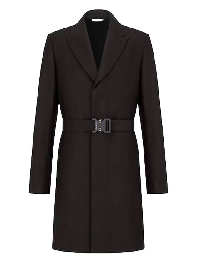 Logo Buckle Wool Single Coat Black - DIOR - BALAAN 1