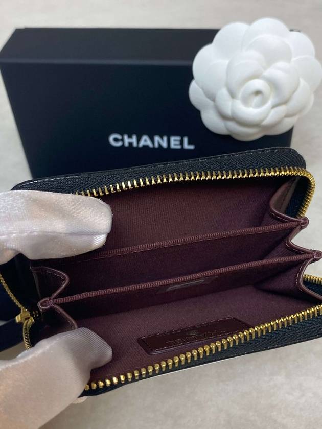 Classic Zipped Coin Purse Grained Calfskin & Gold Black - CHANEL - BALAAN 3